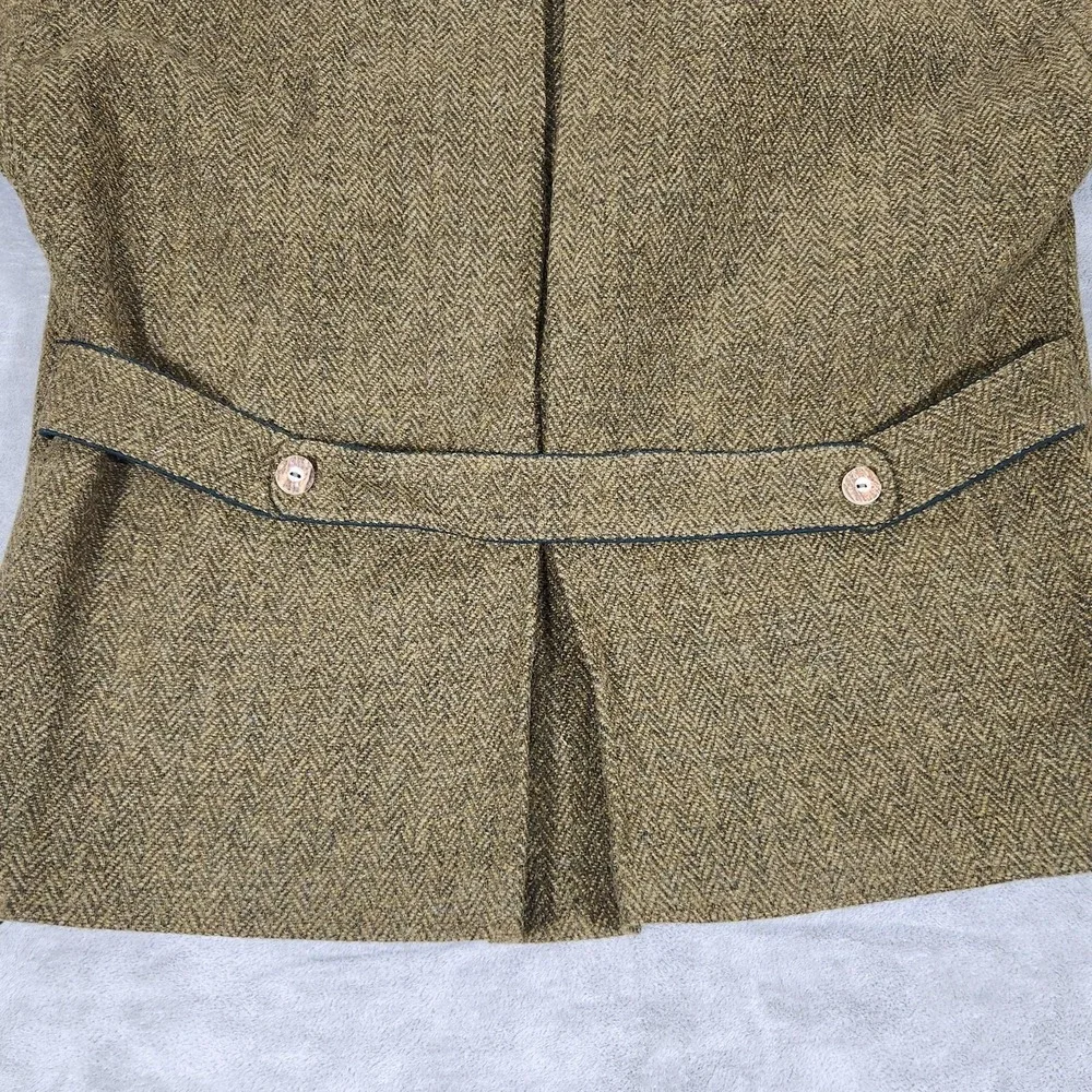 Lodenfrey Sport Coat Mens Large Green Wool Double Breasted Belted Jacket‎